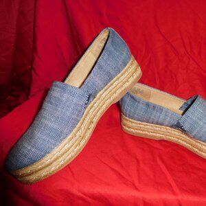 9.5M NATURALIZER PLATFORM ESPADRILLE DENIM BLUE FABRIC THEA